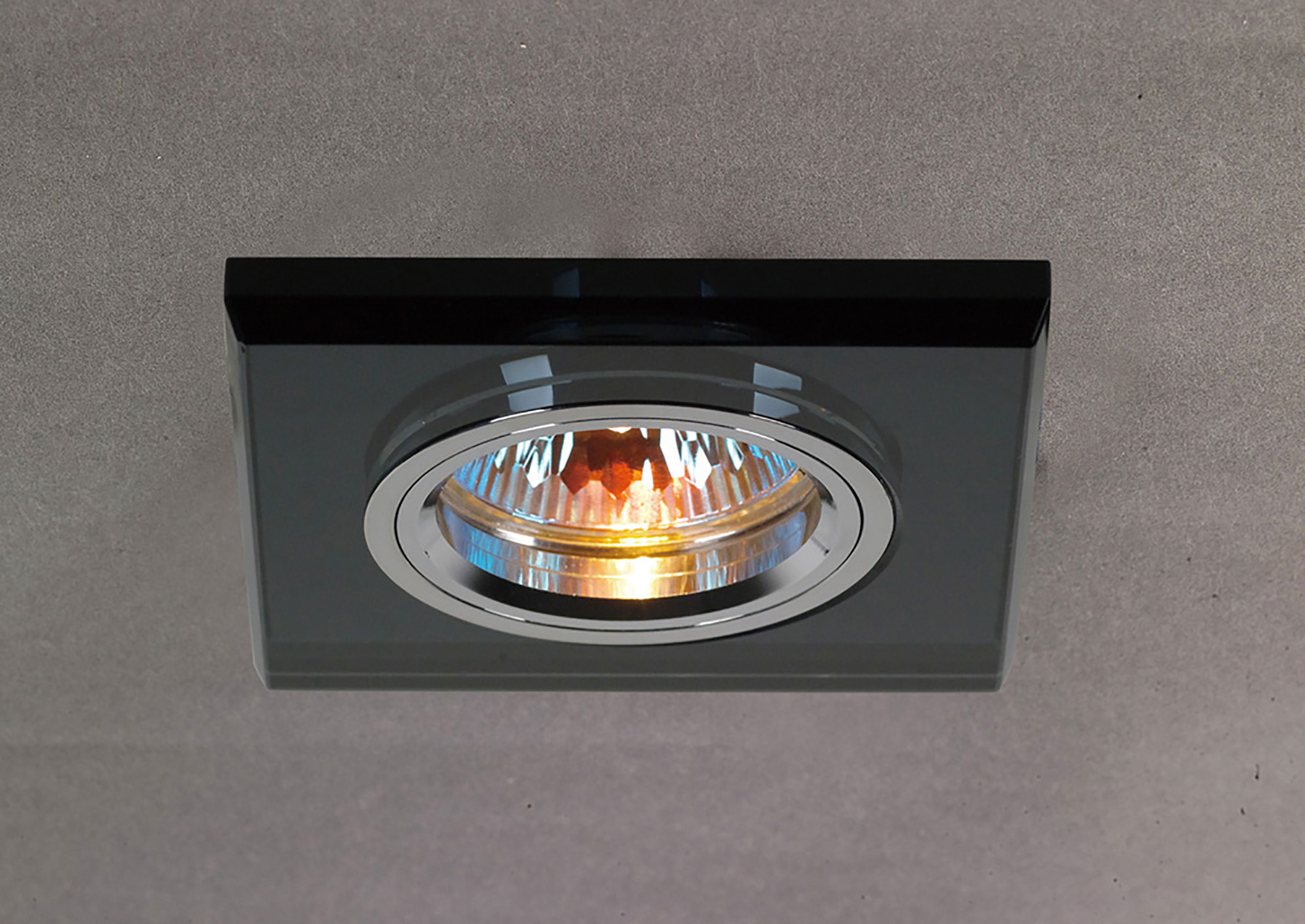 IL30817BL  Crystal Downlight Shallow Square Rim Only Black